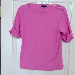 Lauren Ralph Lauren tee shirt, pink, size L